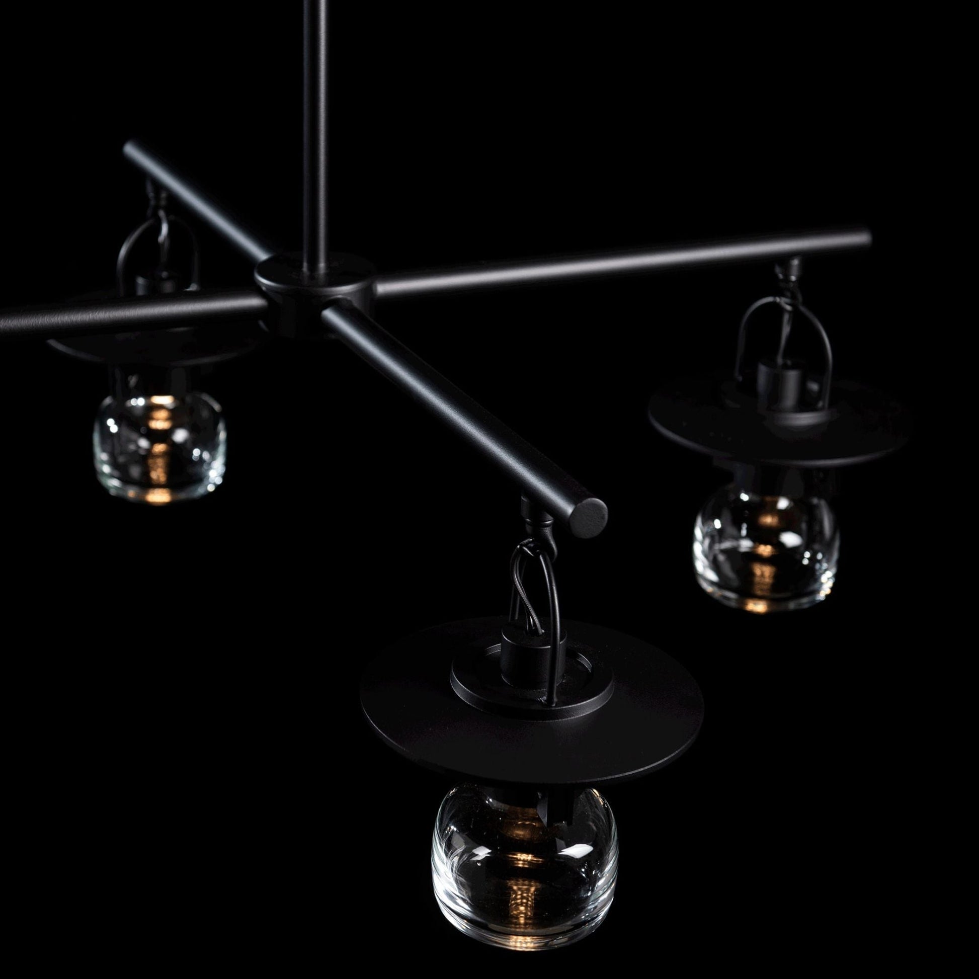 Mason Outdoor 4-Light Pendant 4-Light Clear Glass (ZM) in Coastal Black