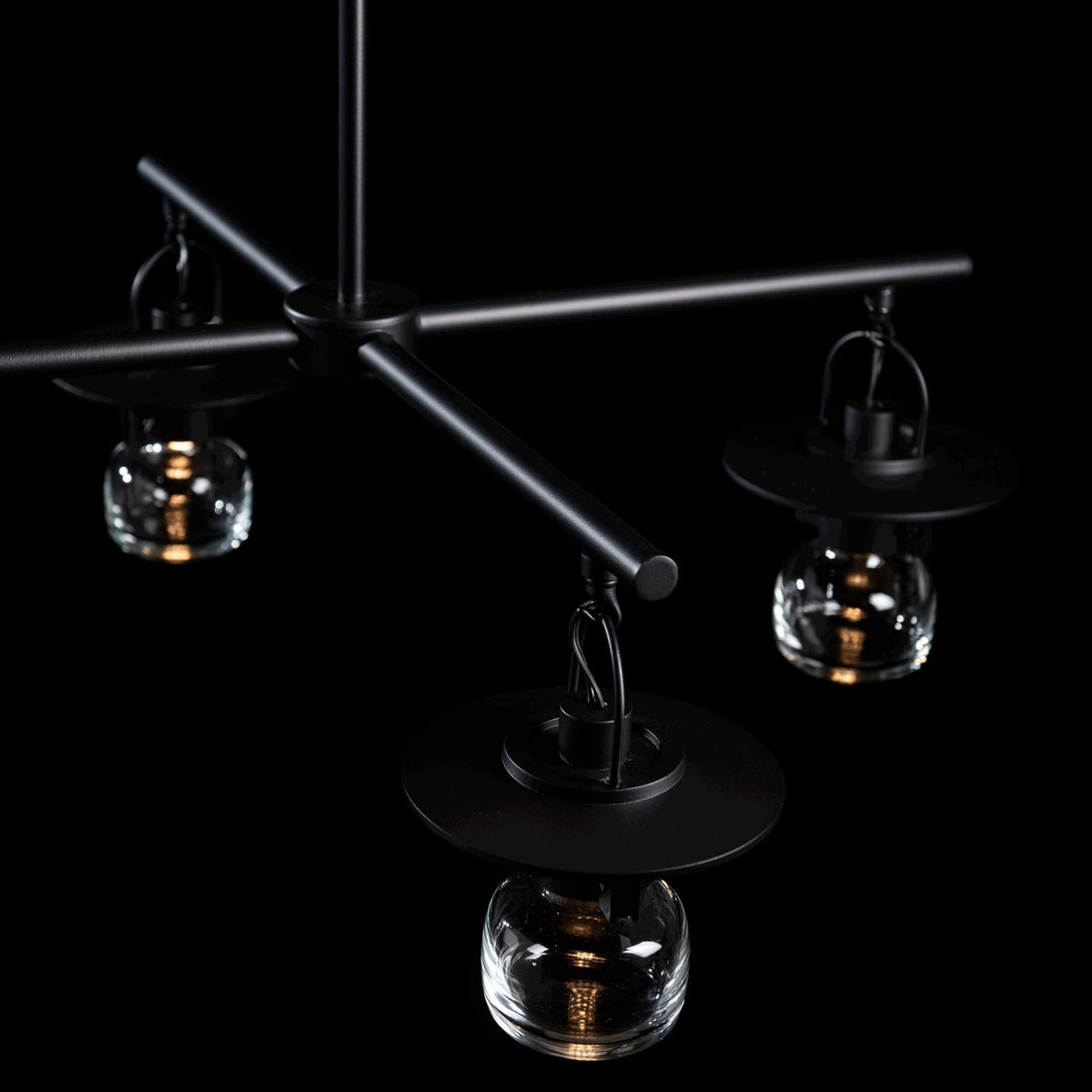 Mason Outdoor 4-Light Pendant 4-Light Clear Glass (ZM) in Coastal Black