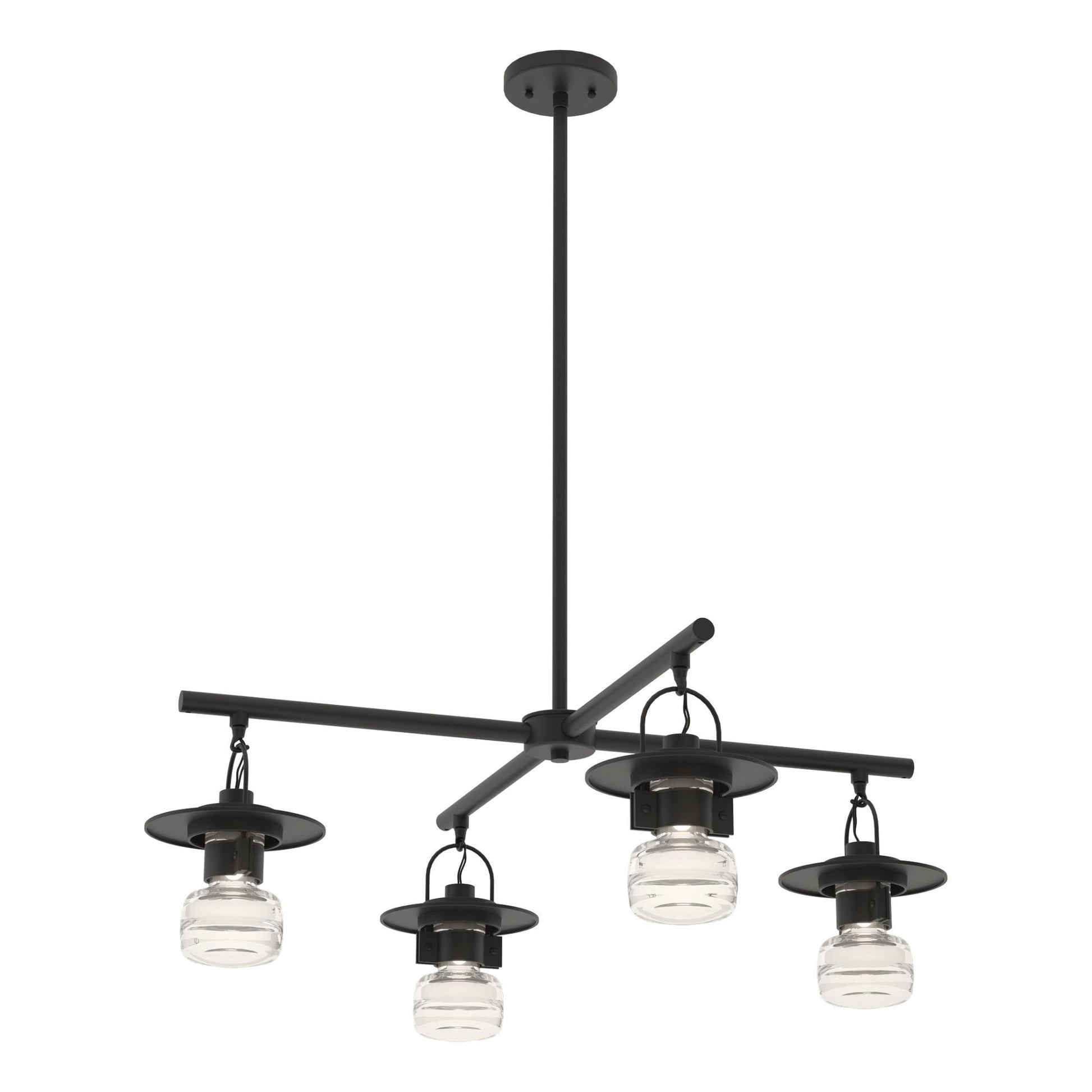 Mason Outdoor 4-Light Pendant 4-Light Clear Glass (ZM) in Coastal Black