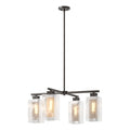 Polaris Outdoor 4-Light Pendant 4-Light Coastal Silver Accent Clear Glass (ZM) in Coastal Oil Rubbed Bronze