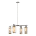 Polaris Outdoor 4-Light Pendant 4-Light Coastal Gold Accent Clear Glass (ZM) in Coastal Burnished Steel