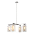 Polaris Outdoor 4-Light Pendant 4-Light Coastal Silver Accent Clear Glass (ZM) in Coastal Burnished Steel