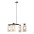 Polaris Outdoor 4-Light Pendant 4-Light Coastal Silver Accent Clear Glass (ZM) in Coastal Black