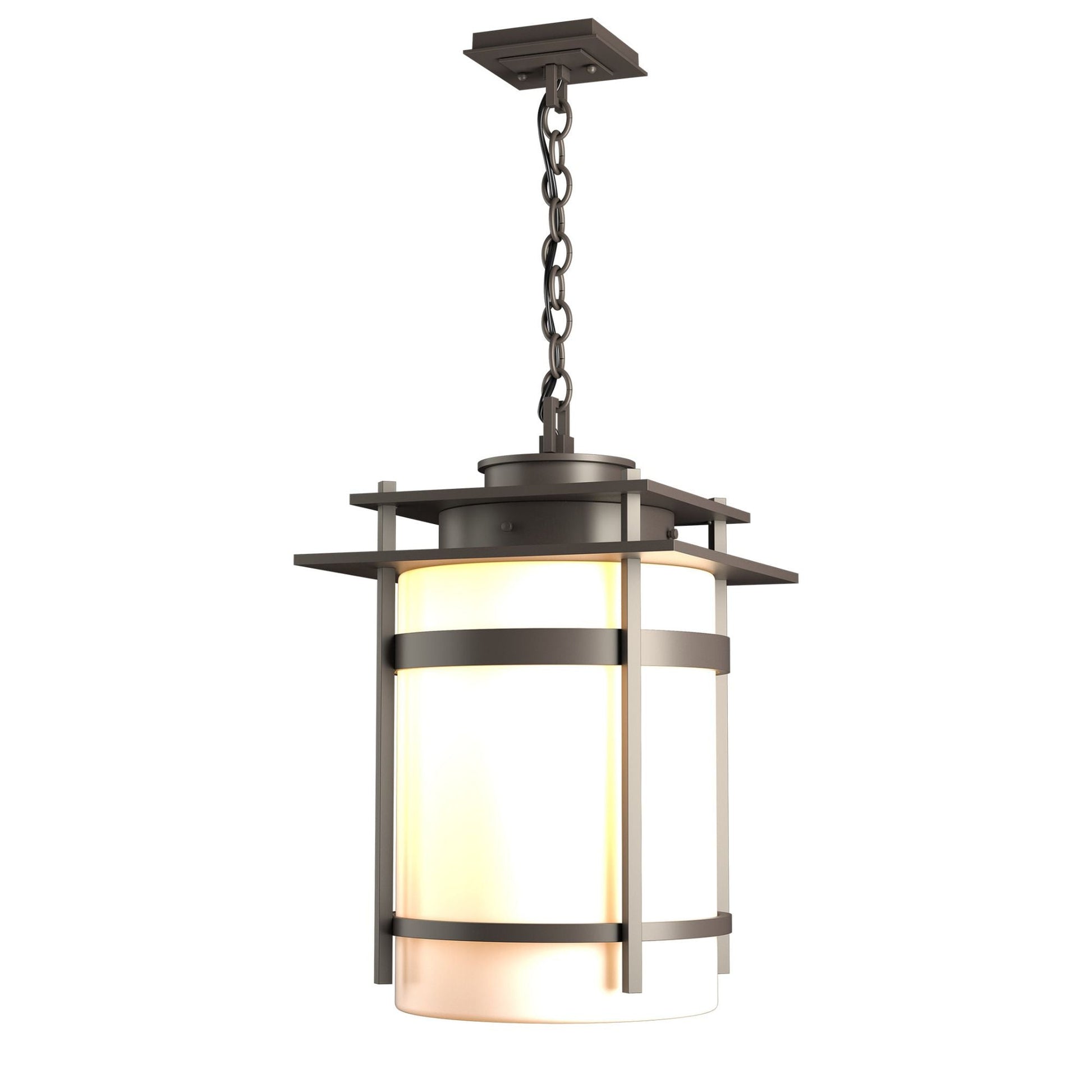 Banded Large Outdoor Fixture 1-Light Opal Glass (GG) in Coastal Dark Smoke