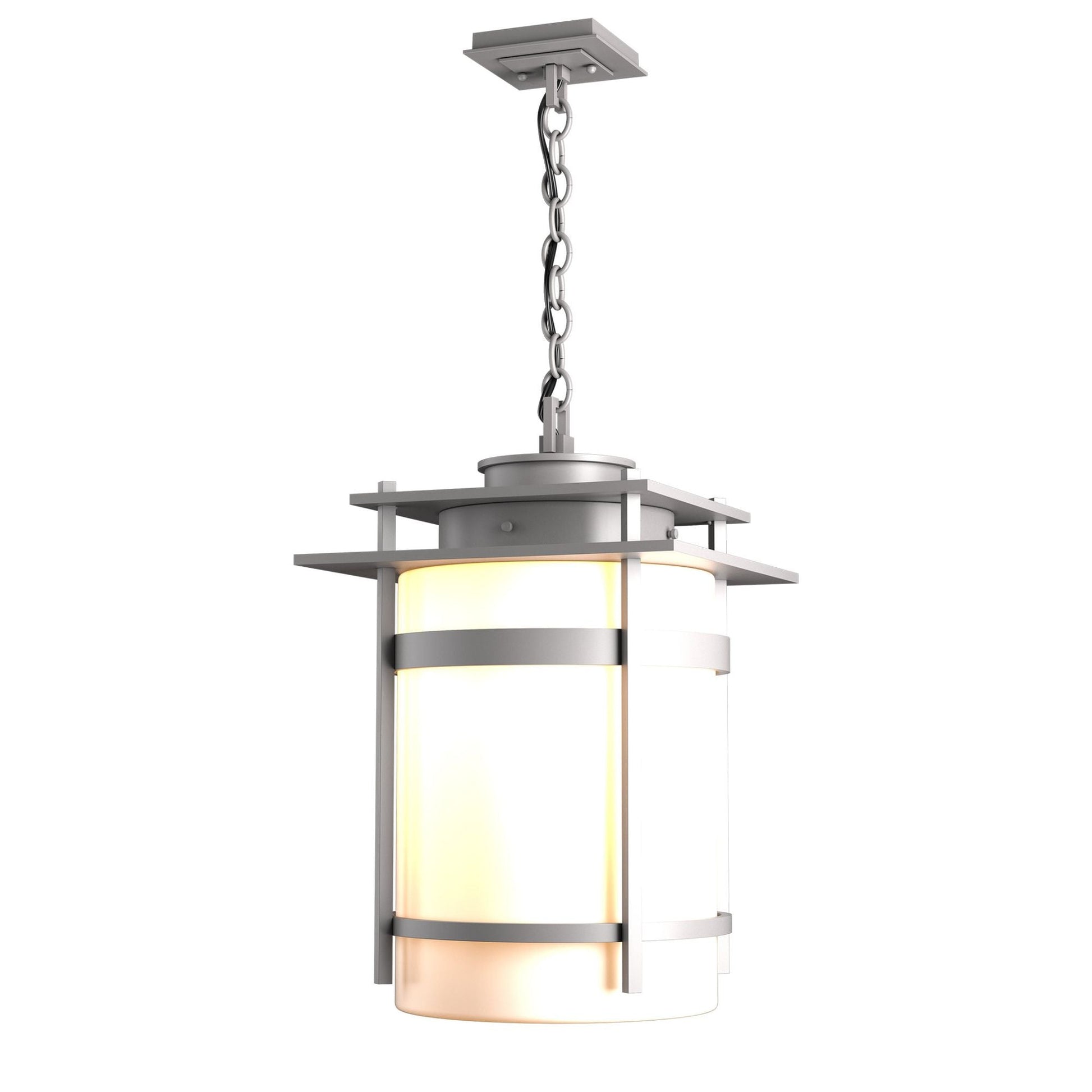 Banded Large Outdoor Fixture 1-Light Opal Glass (GG) in Coastal Burnished Steel