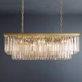 2-Tier Crystal 1920s Odeon Rectangular Chandelier L40"