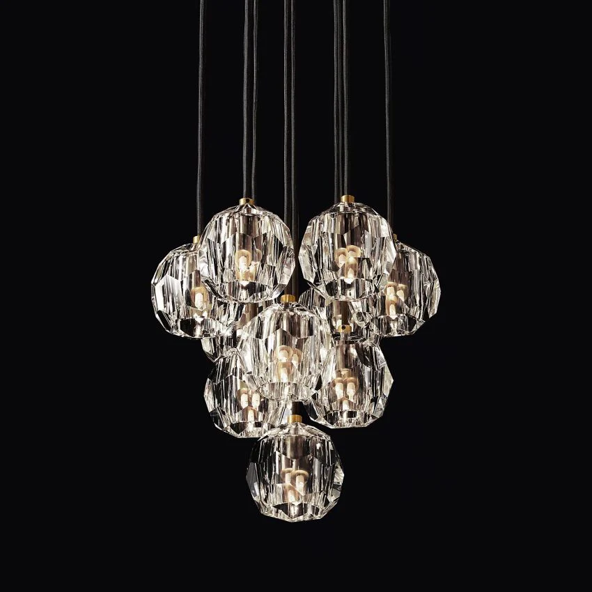 Boule De Crystal Ball Cluster Chandelier D14"