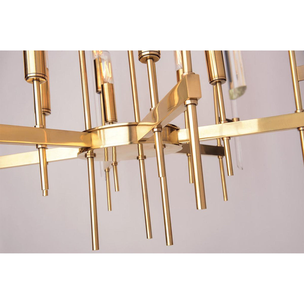 Bari 16-Light Chandelier in Aged Brass 30L x 30W x 29H
