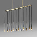 Apollin Linear Crystal Shades Chandelier For Kitchen Island Chandelier