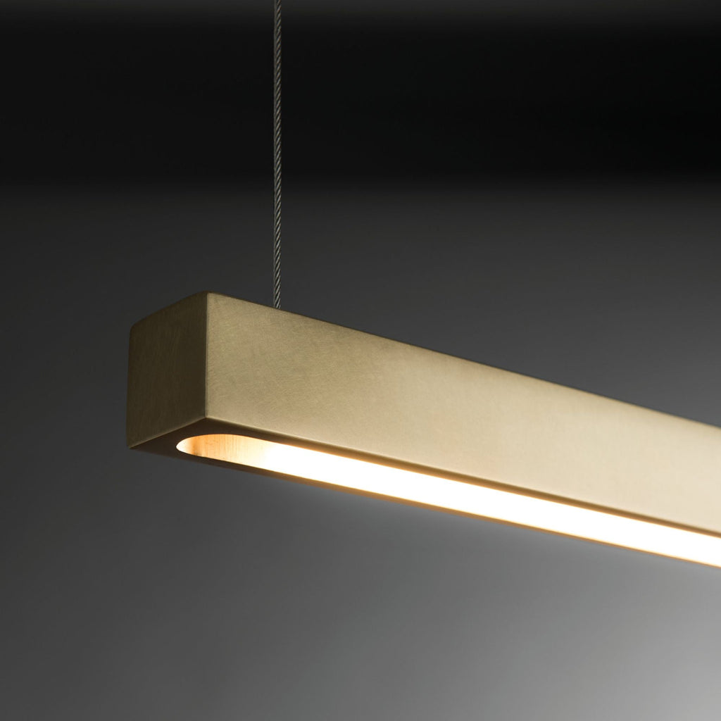 Ingot LED Pendant LED in Modern Brass