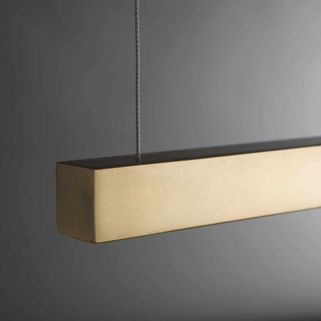 Ingot LED Pendant LED in Modern Brass