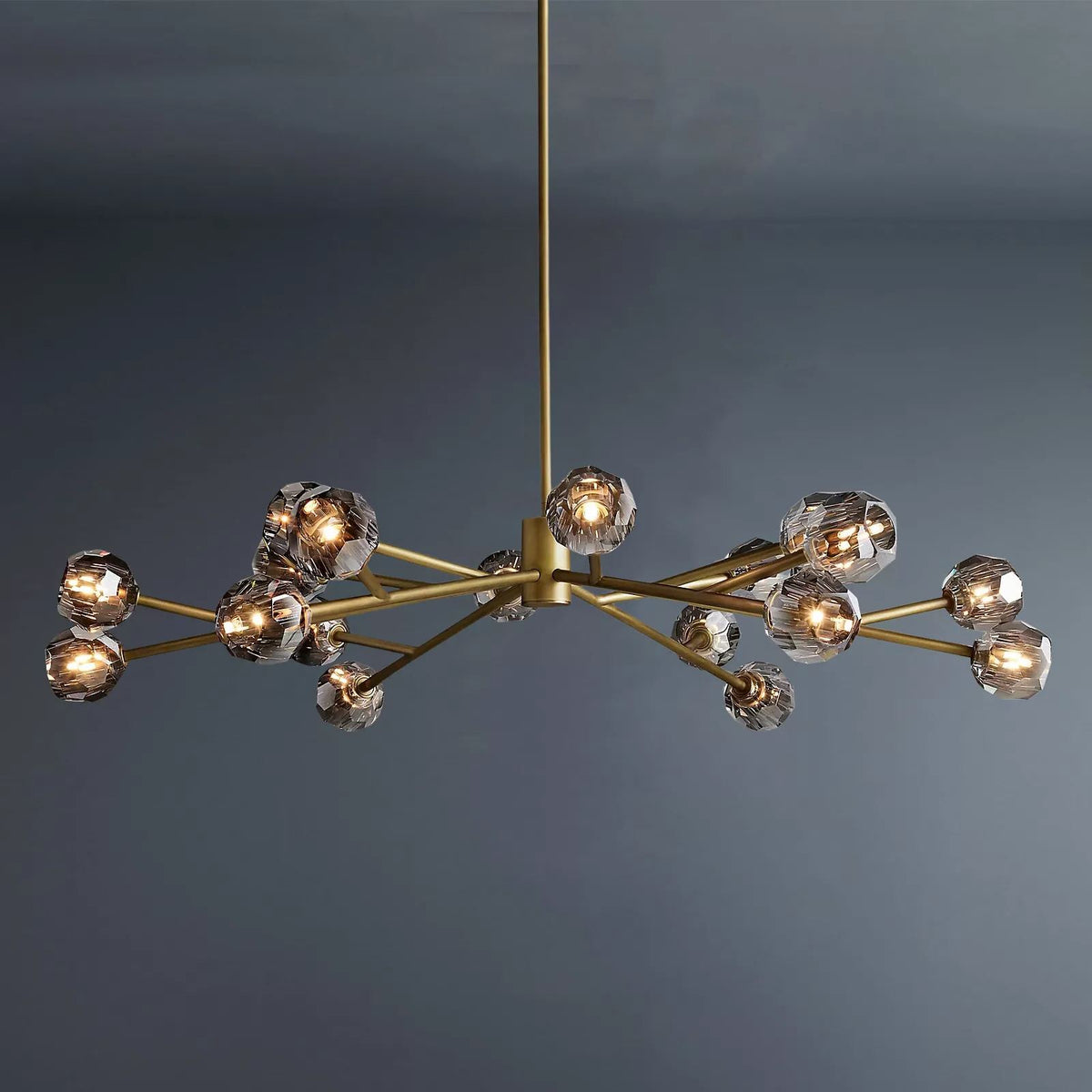 Boule De Crystal Ball Smoke Glass Round Chandelier 60"