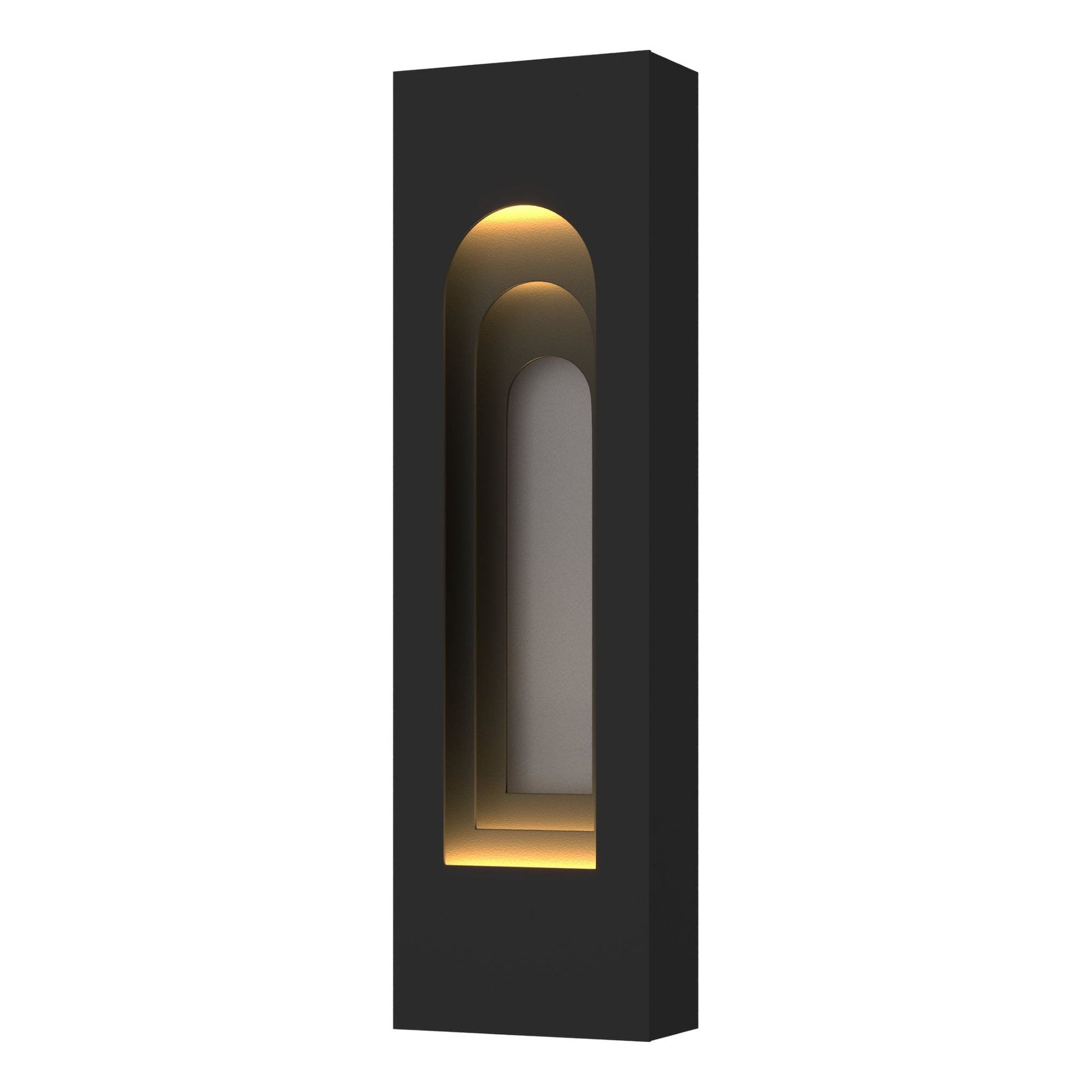 Procession Arch Small Outdoor Sconce 2-Light Coastal Burnished Steel Accent in Coastal Black