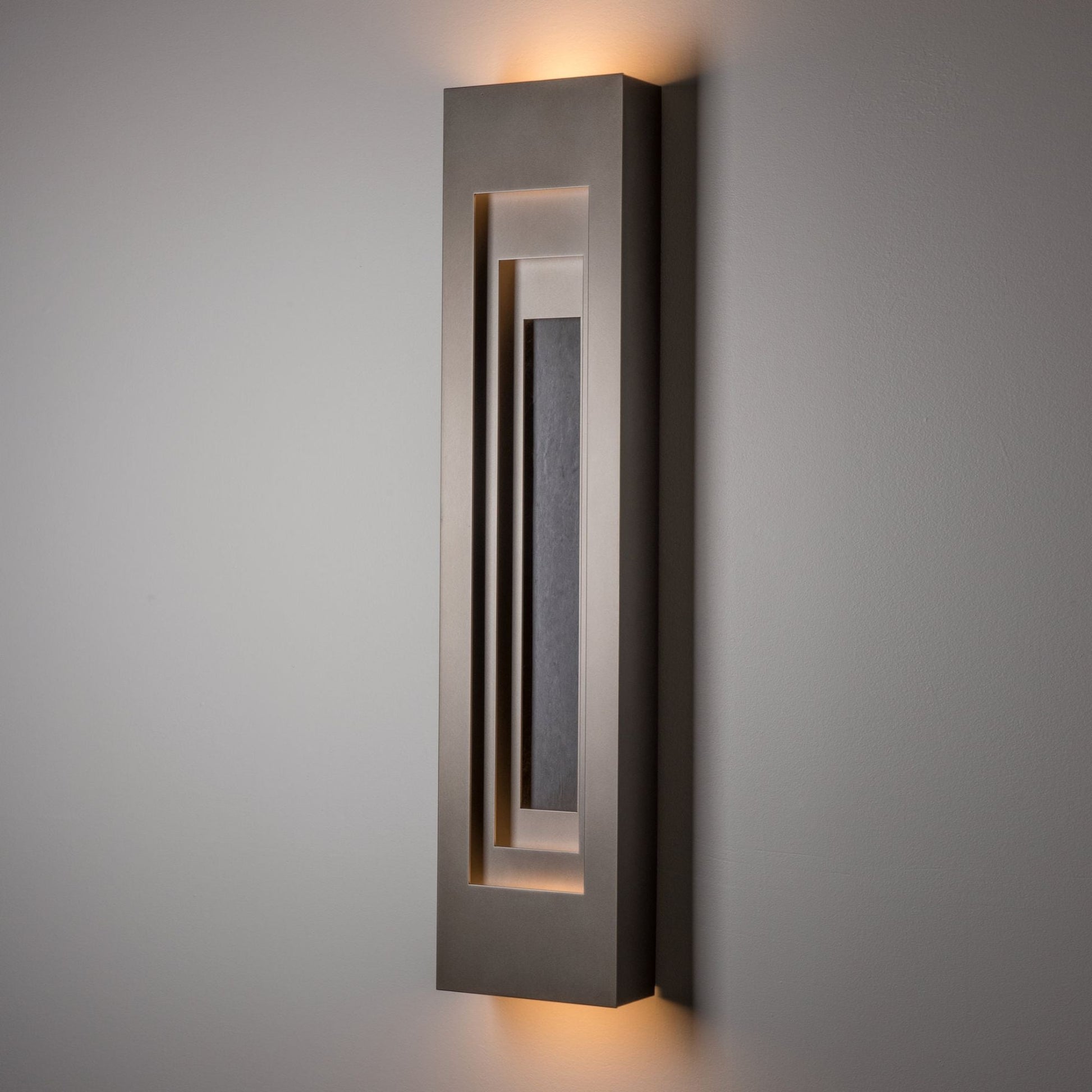 Procession Large Outdoor Sconce 2-Light Coastal Burnished Steel Accent in Coastal Dark Smoke