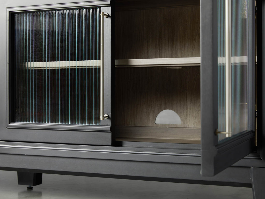 Rowan Media Console with Reeded Glass Doors