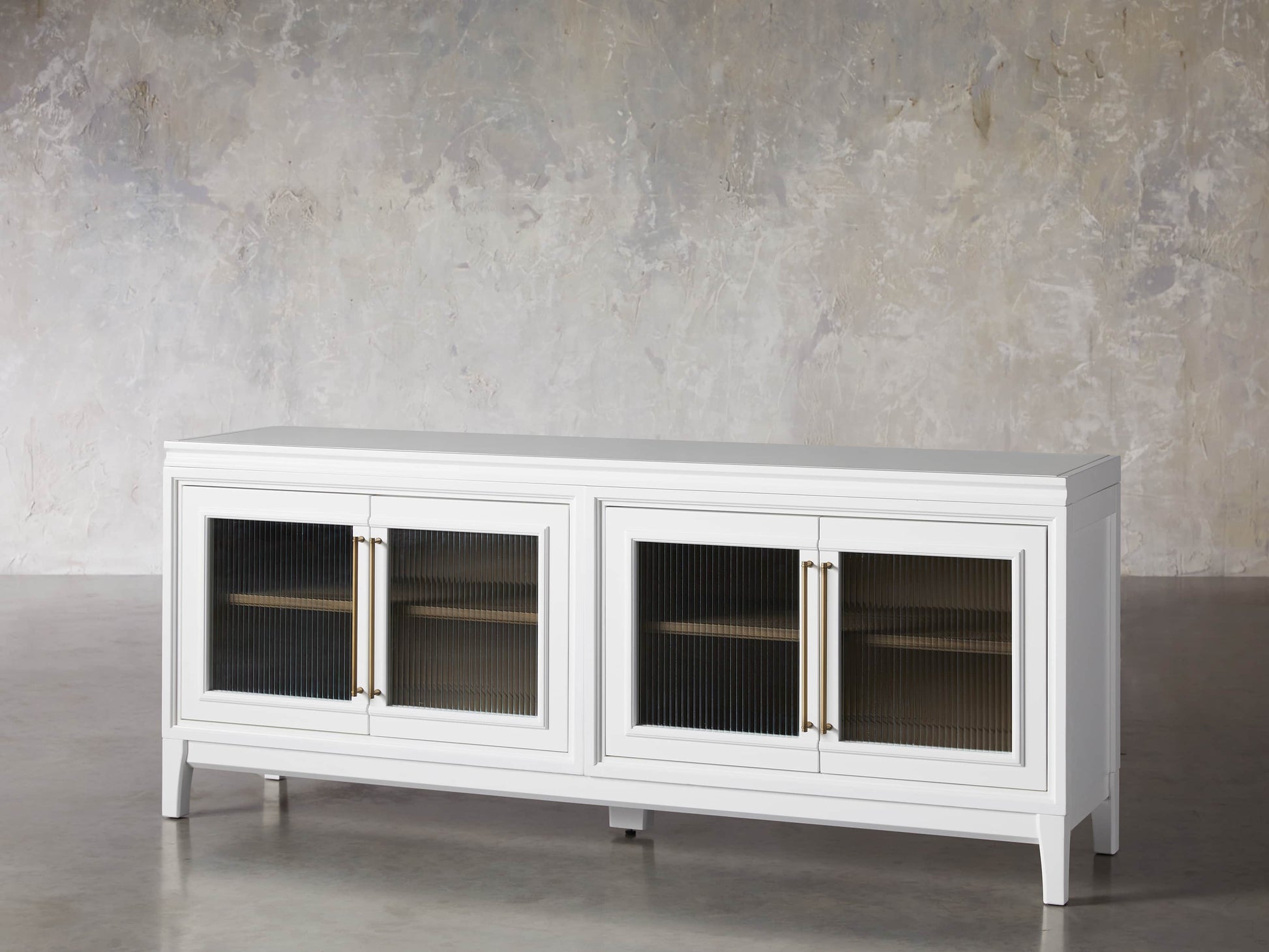 Rowan Media Console with Reeded Glass Doors