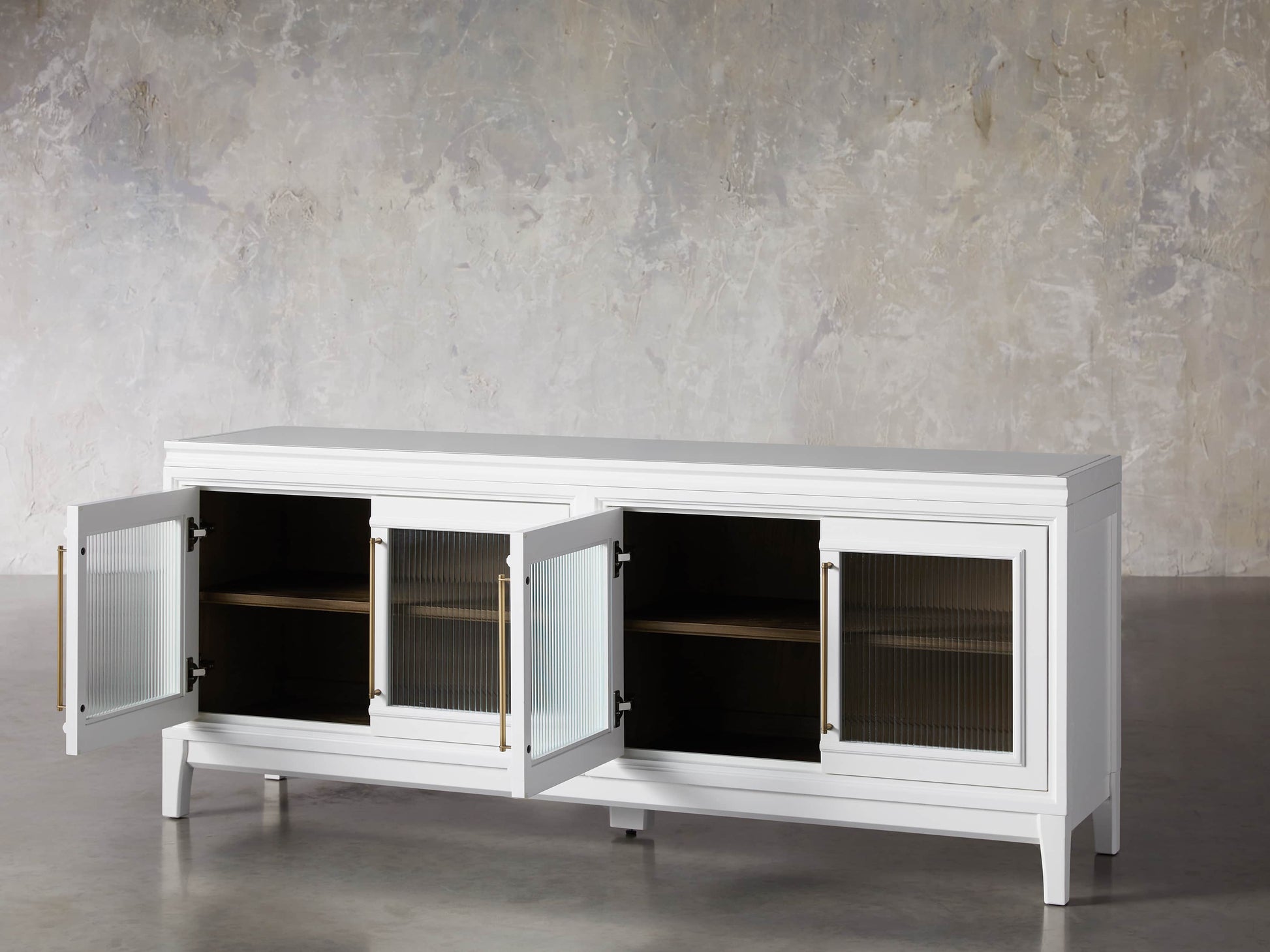 Rowan Media Console with Reeded Glass Doors