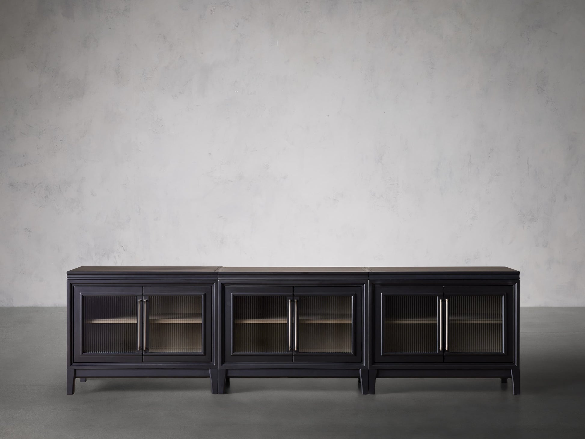 Rowan Modular Reeded Glass Media Console