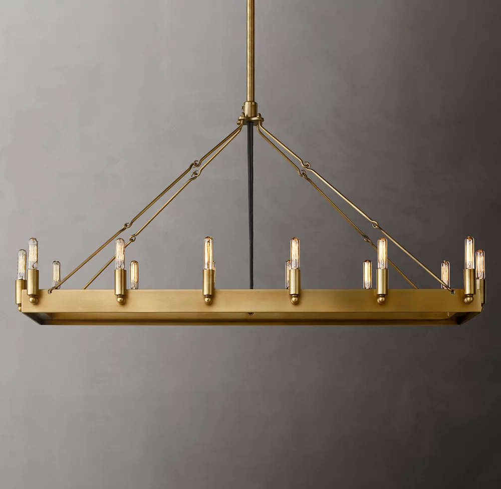 Camino Vintage Filamaent Rectangular Chandelier 41" For Living Room