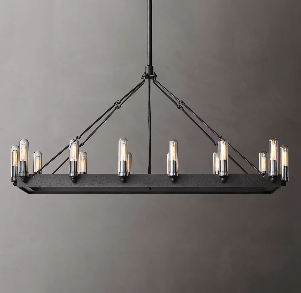 Camino Rectangular Outdoor Chandelier For Living Room