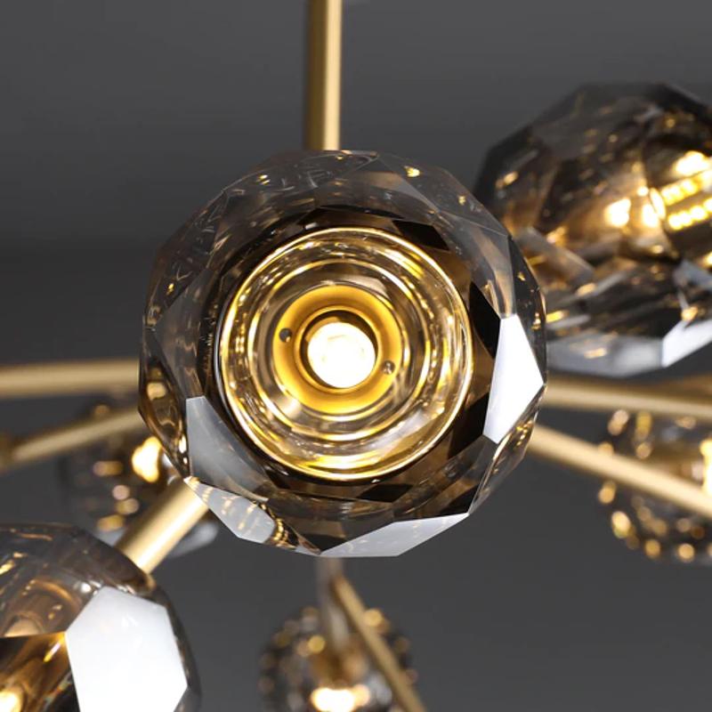 Boule De Crystal Ball Smoky Glass Round Chandelier 36"