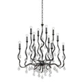 Aveline 12-Light Chandelier in Blackened Silver Leaf 33.25L x 33.25W x 38H