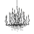 Aveline 20-Light Chandelier in Black Silver Leaf 48L x 48W x 48.75H