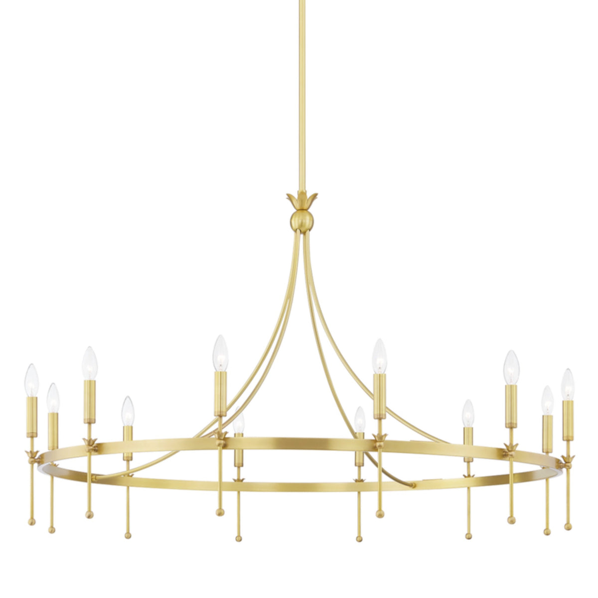 Gates 12-Light Chandelier in Aged Brass 50.5L x 50.5W x 31.75H
