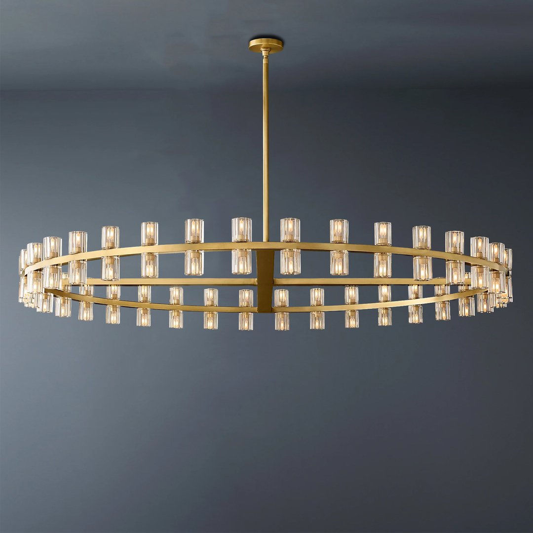 Arcachon Wine Glasses Led Round Crystal  Chandelier 60"