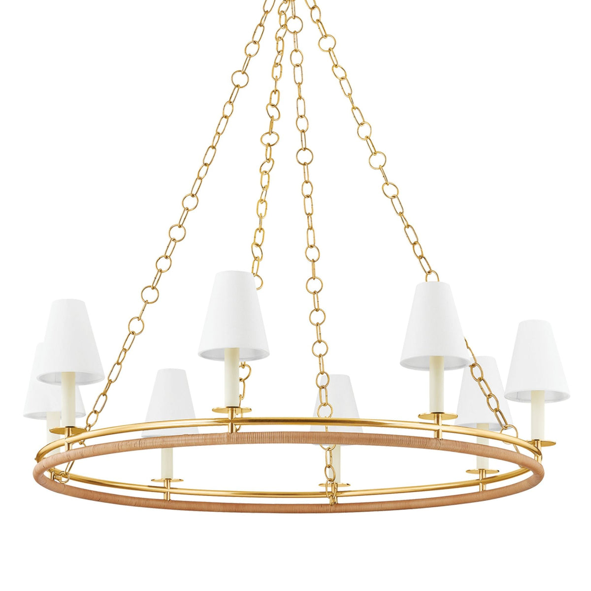 Swanton 8-Light Chandelier in Aged Brass 43L x 43W x 11.5H
