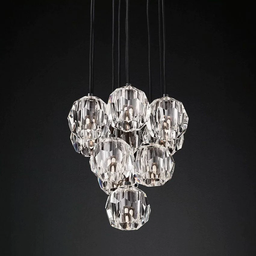 Boule De Crystal Ball Cluster Chandelier D14"