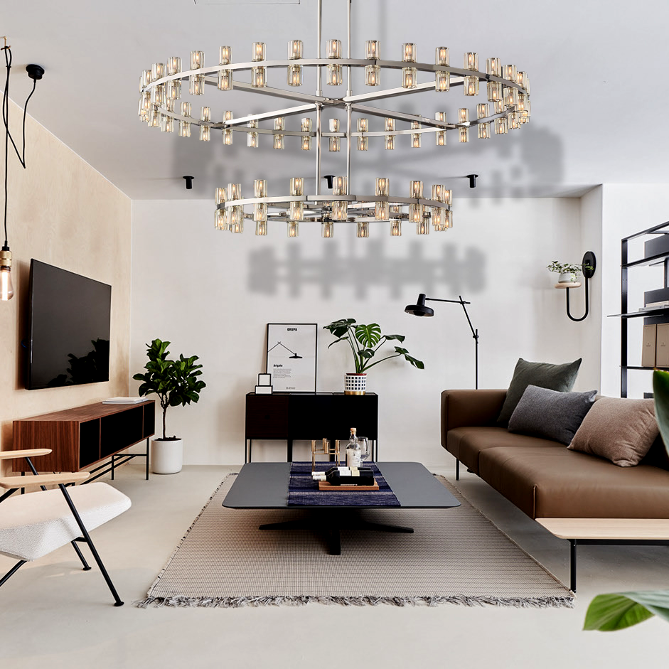 Arcachon Led Round Two-tier Chandelier 60"
