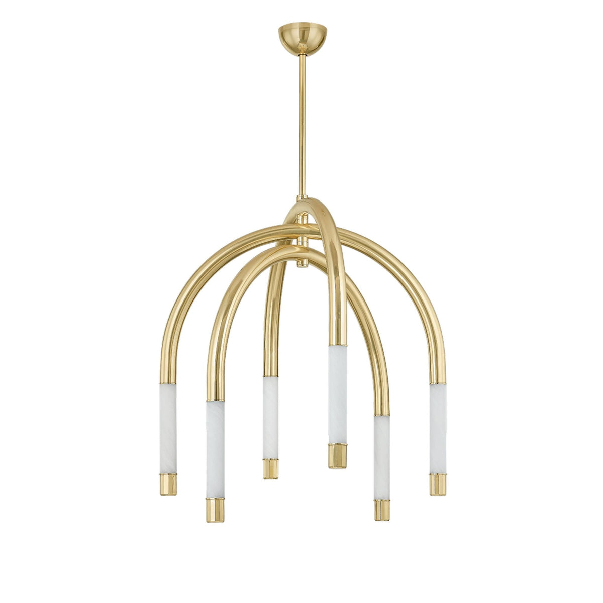 ZEME 6-Light Chandelier in Vintage Polished Brass by NOZ NOZAWA 33.75L x 33.75W x 39H
