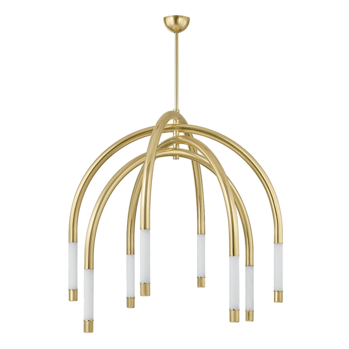 ZEME 8-Light Chandelier in Vintage Polished Brass by NOZ NOZAWA 47.75L x 47.75W x 48.75H