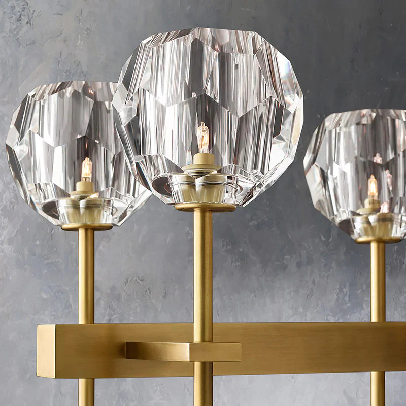 Boule De Crystal Ball Glass Linear Chandelier 60"(rod)