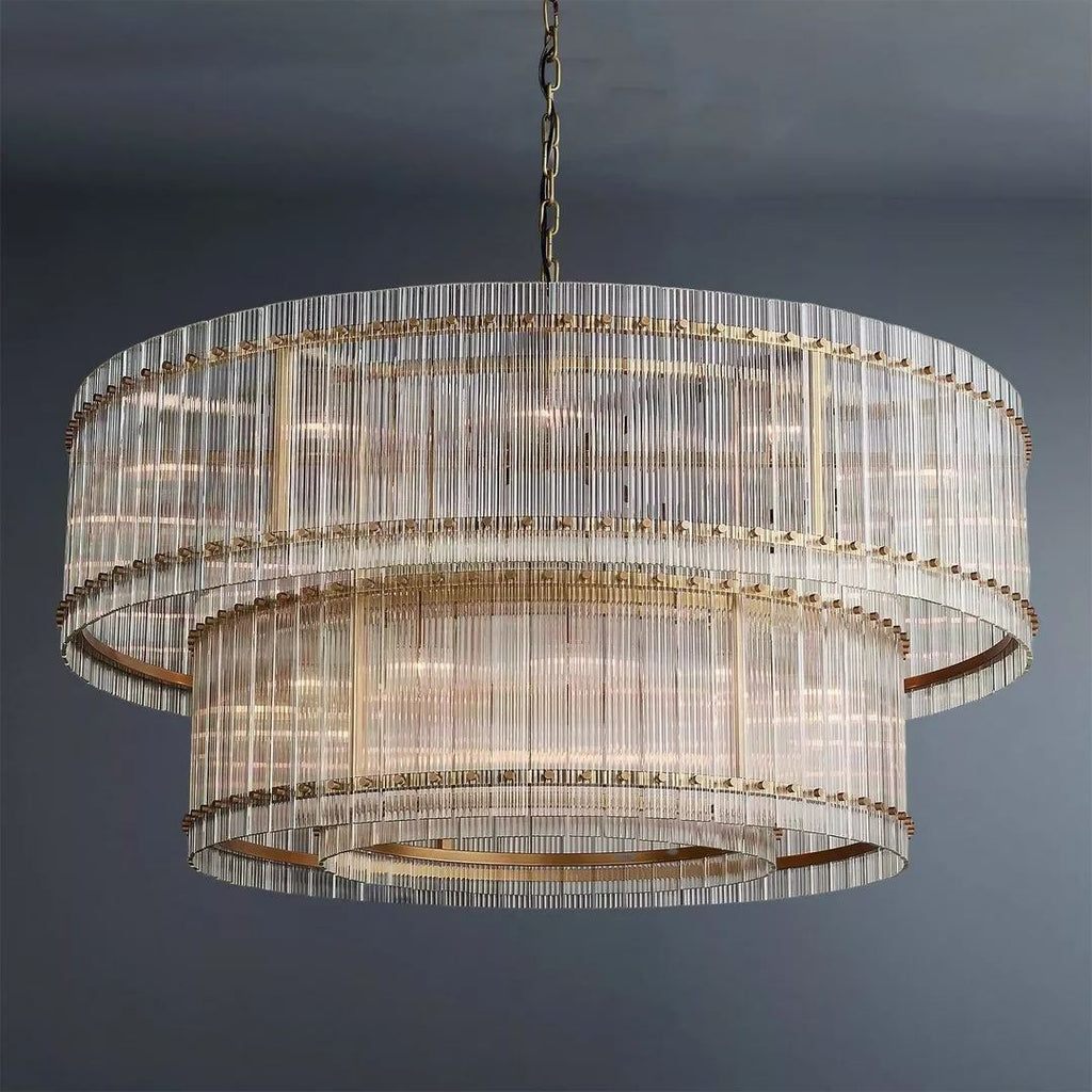 Modern San Marco Cake Two-Tier Round Luxury Chandelier 60"