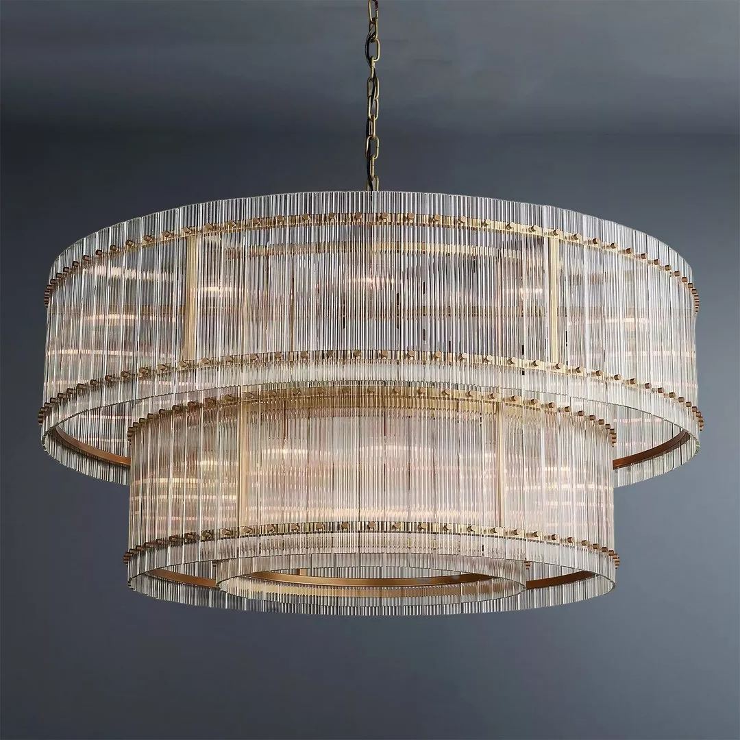 Modern San Marco Cake Two-Tier Round Luxury Chandelier 60"