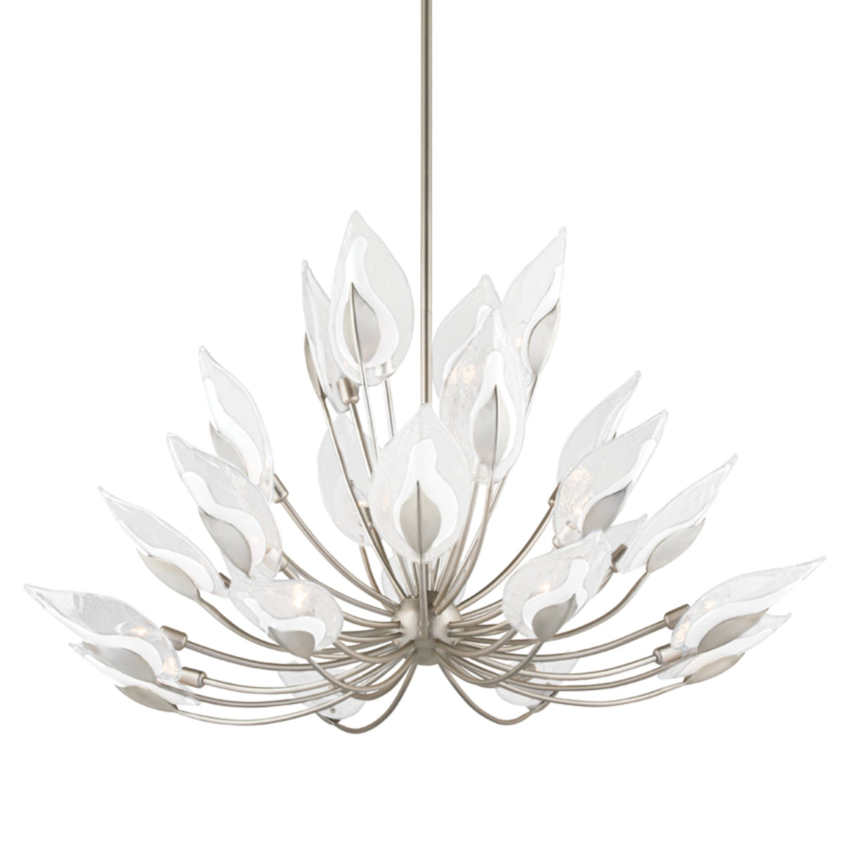 Blossom 24-Light Chandelier in Silver Leaf 55L x 55W x 37H