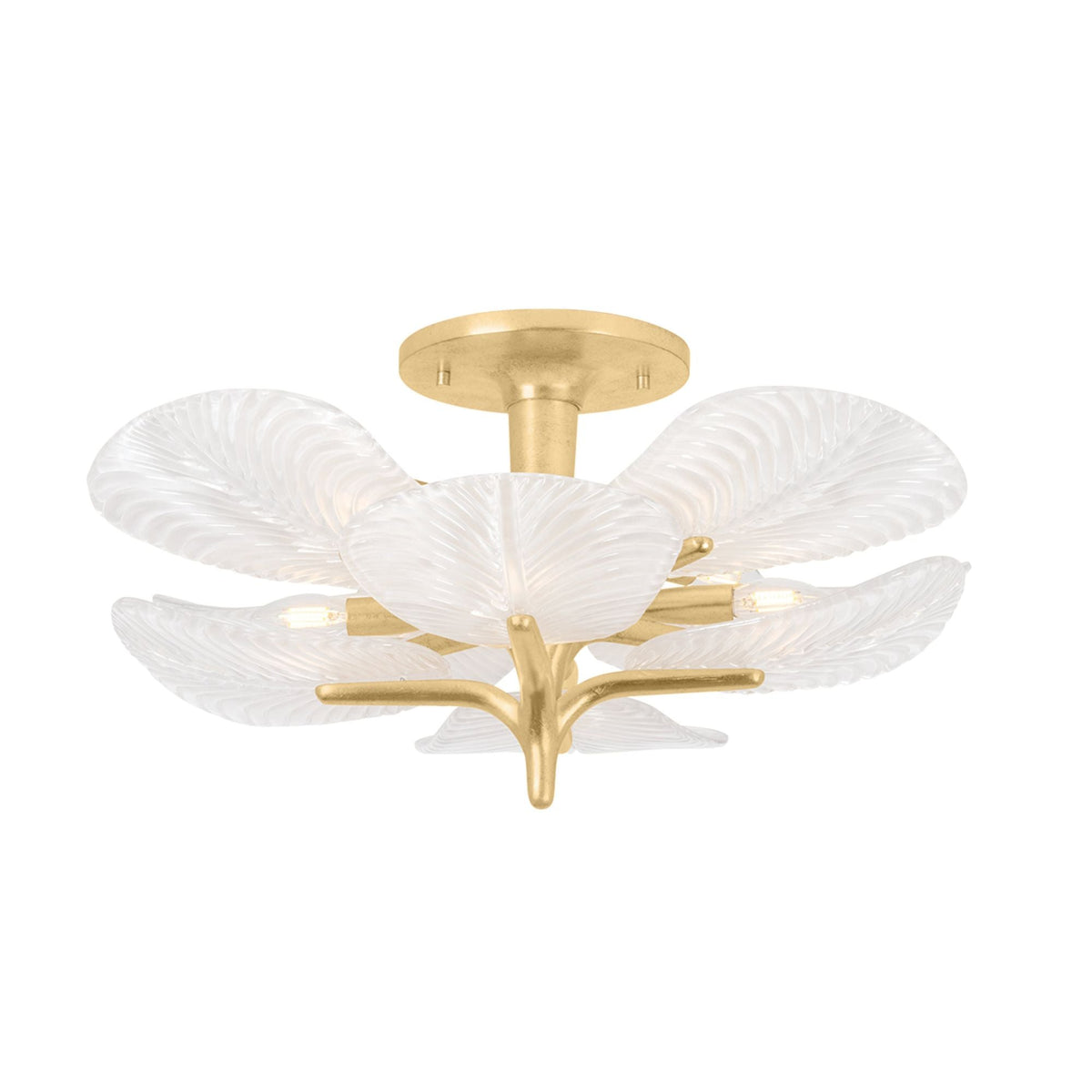 Kamal 8-Light Semi Flush in Vintage Gold Leaf 28.5L x 28.5W x 13.5H