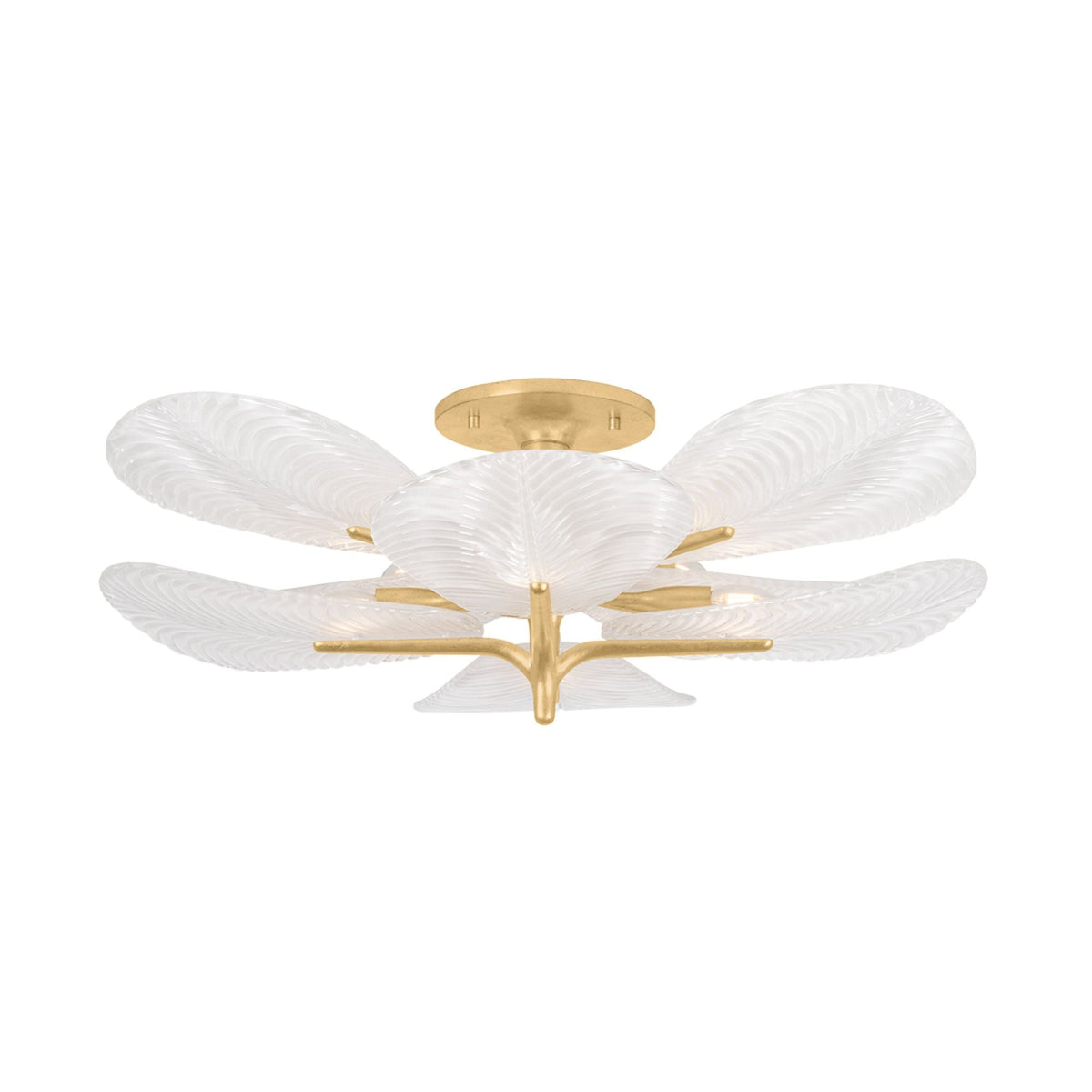 Kamal 8-Light Semi Flush in Vintage Gold Leaf 43L x 43W x 13.5H