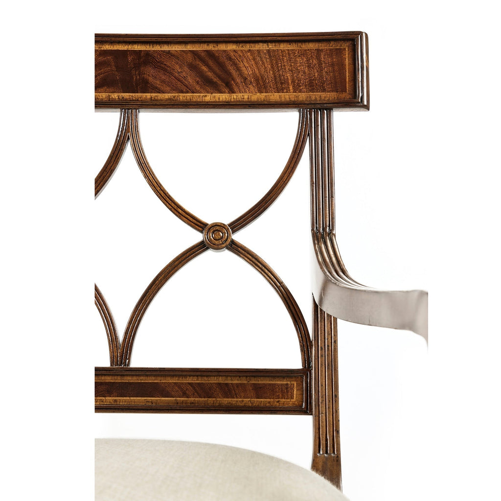 Jonathan Charles Buckingham Curved Back Arm Chair (494347-AC-MAH-F200) - Set of 2