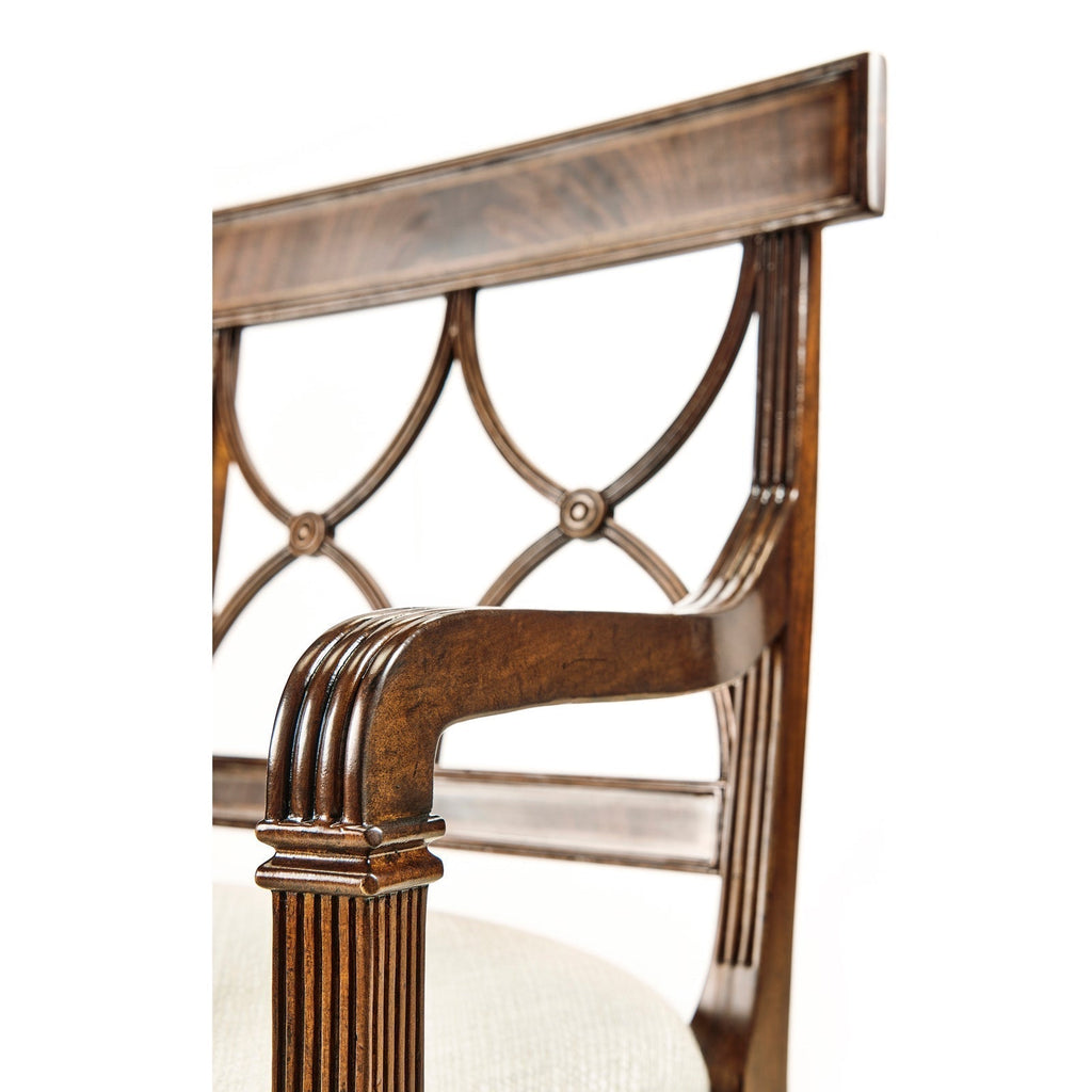 Jonathan Charles Buckingham Curved Back Arm Chair (494347-AC-MAH-F200) - Set of 2