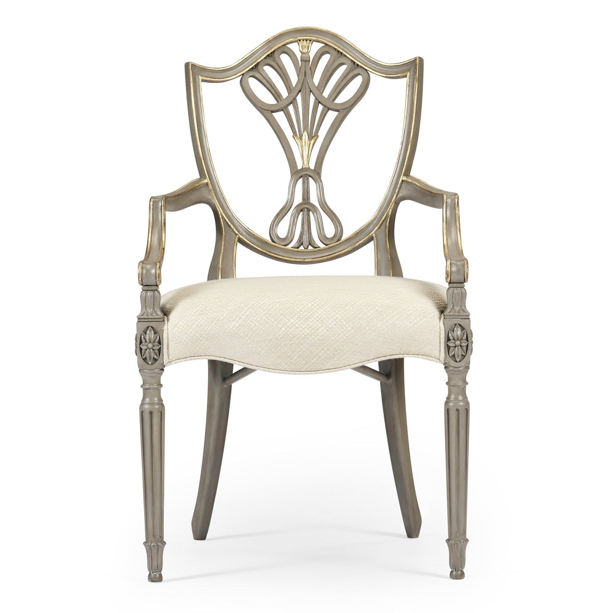 Jonathan Charles Buckingham Gilded Dining Armchair (495819-AC-PBG-F200) - Set of 2