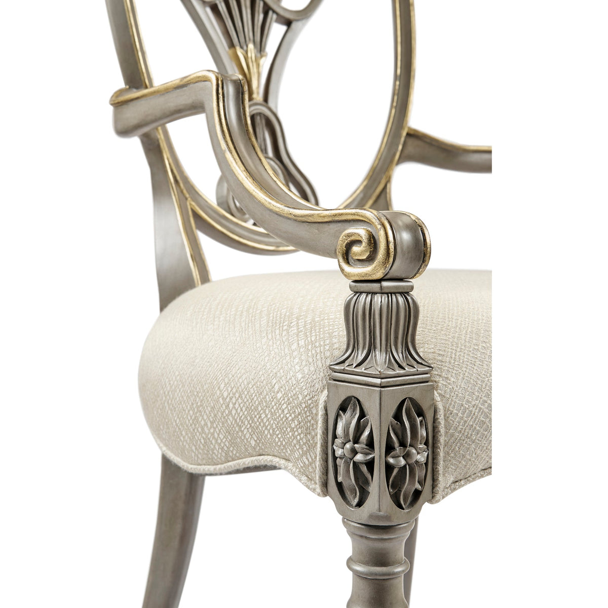Jonathan Charles Buckingham Gilded Dining Armchair (495819-AC-PBG-F200) - Set of 2
