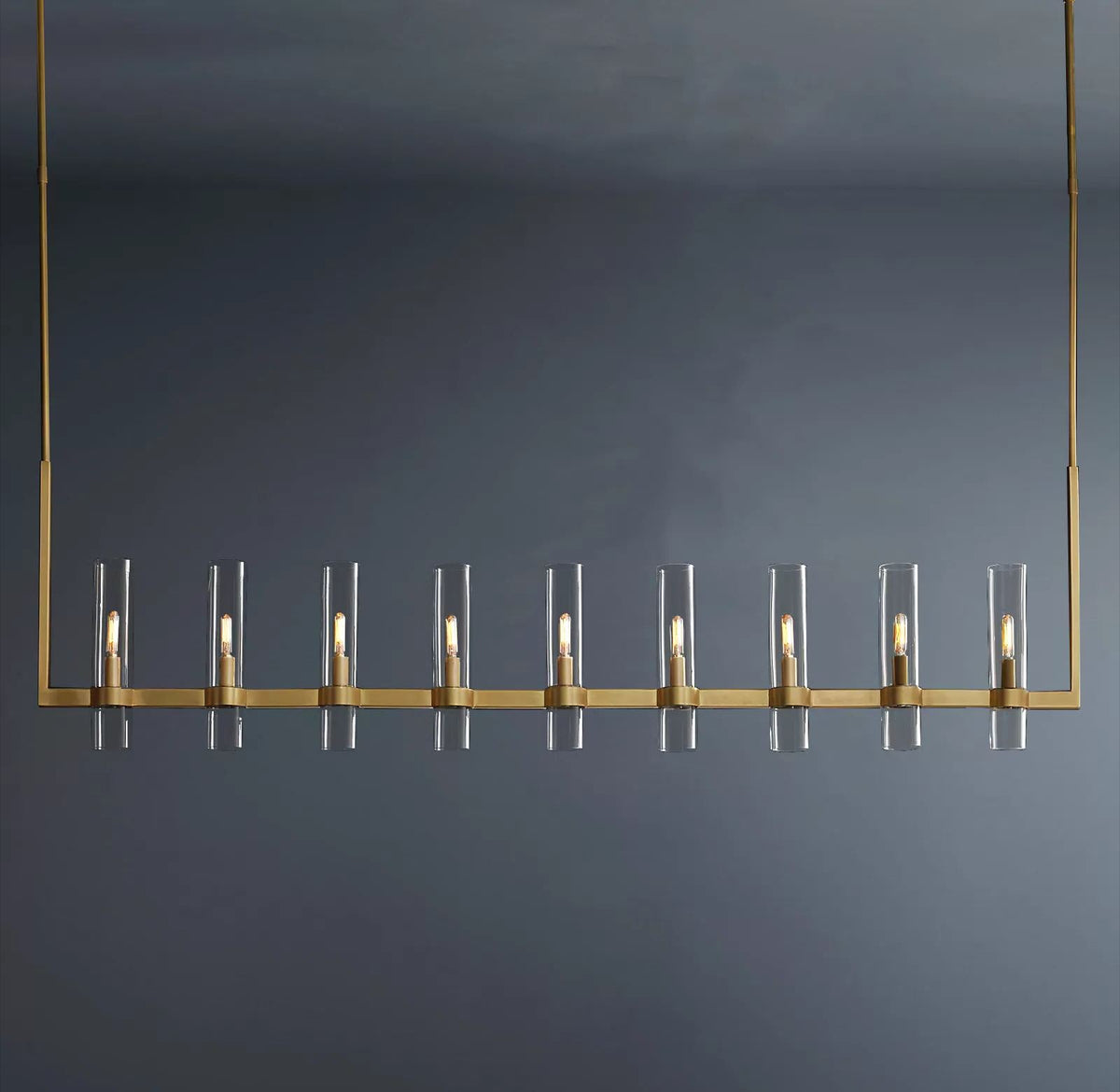Ravelle Linear Glass Chandelier 71"