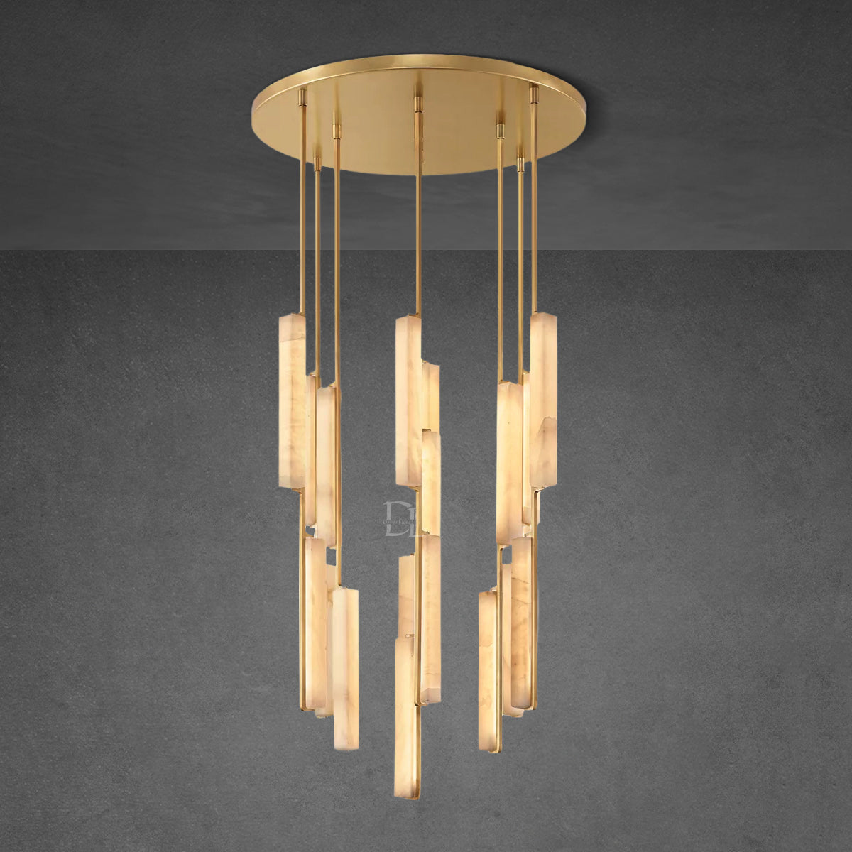 Aerie Alabaster Round Chandelier 40"