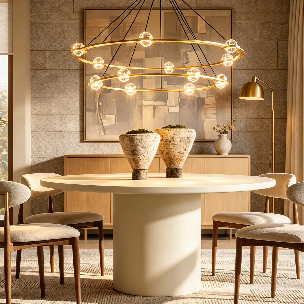 Eclatant Vintage Two-tier Round Chandelier 60"