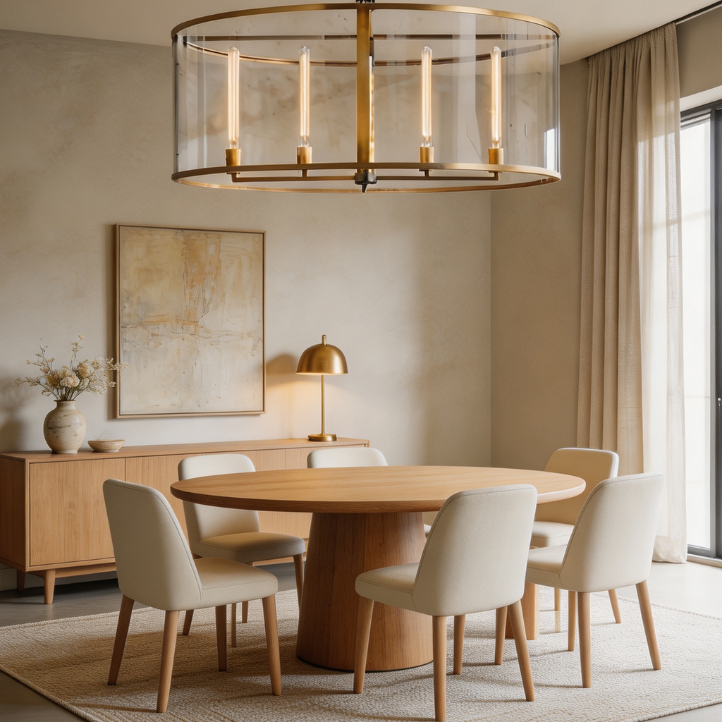 Michael Beck Round Chandelier 44" For Living Room