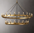 Camino 50" Vintage Filamaent Two-Tier Chandelier For Living Room
