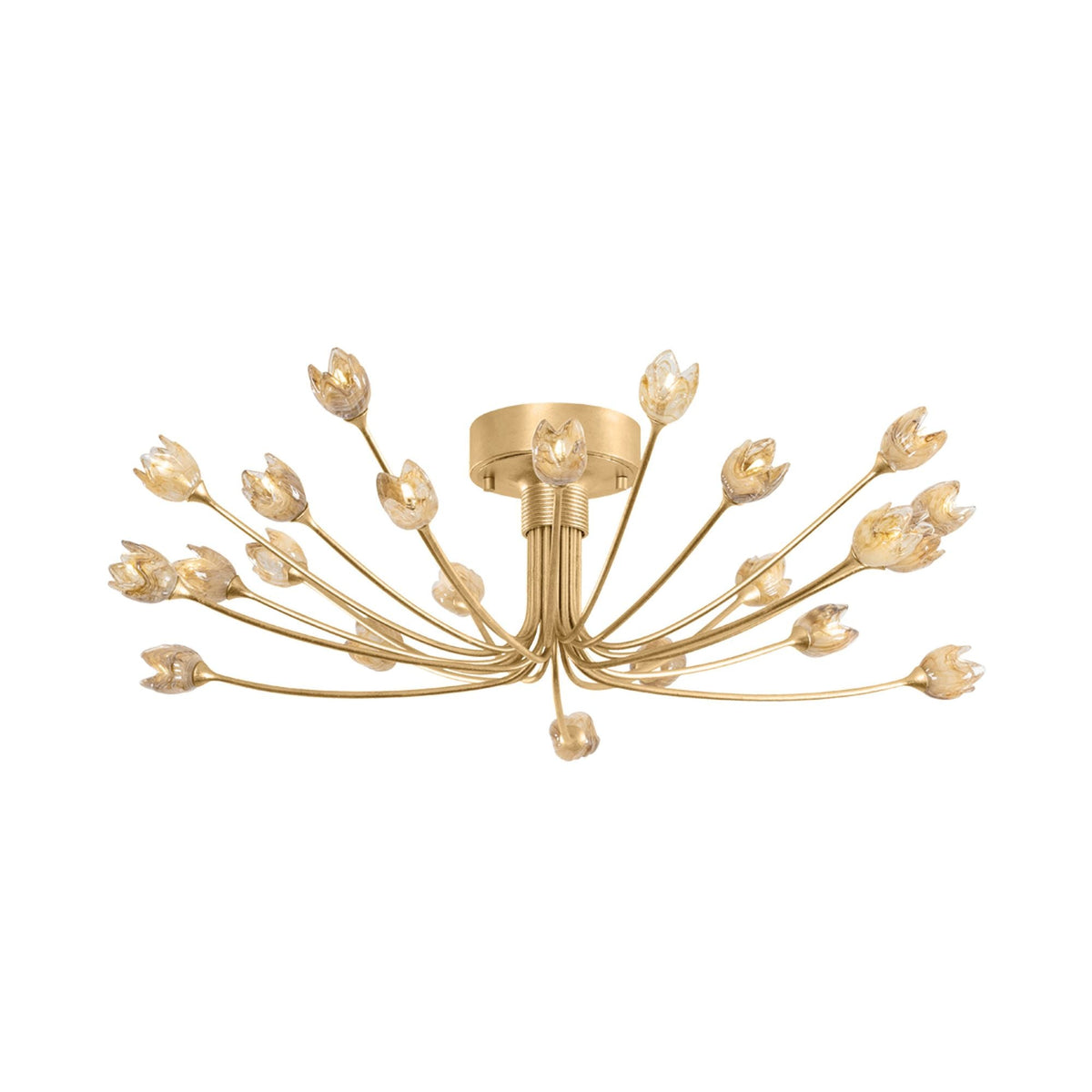 Falkirk 22-Light Semi Flush in Vintage Gold Leaf 30L x 30W x 8.75H